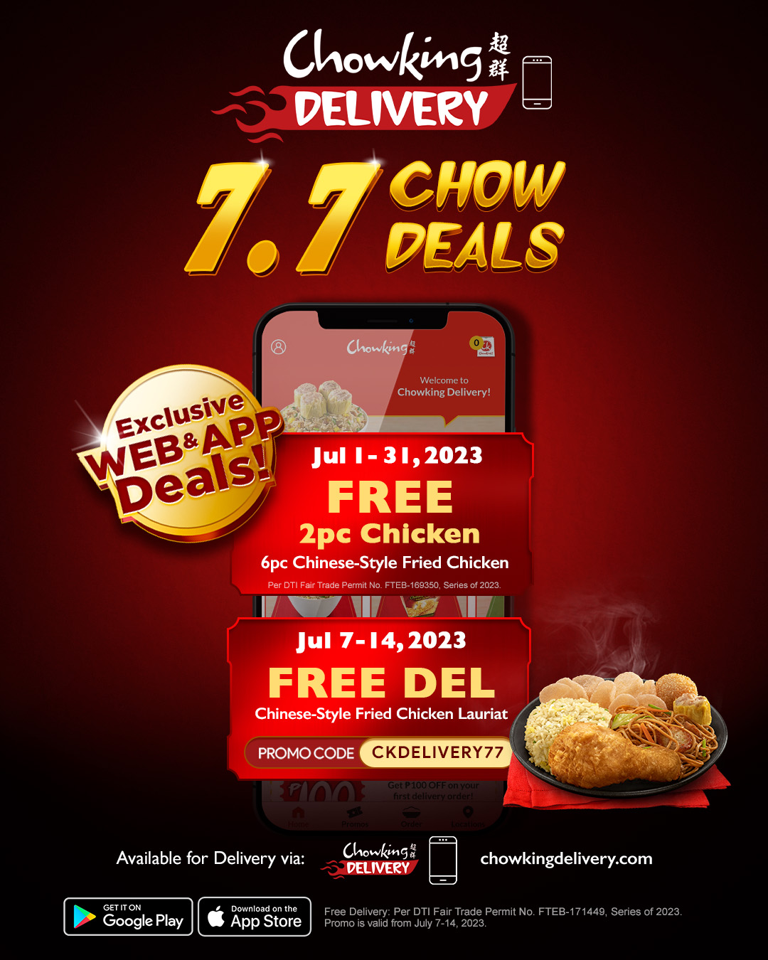 Chowking delivery sale