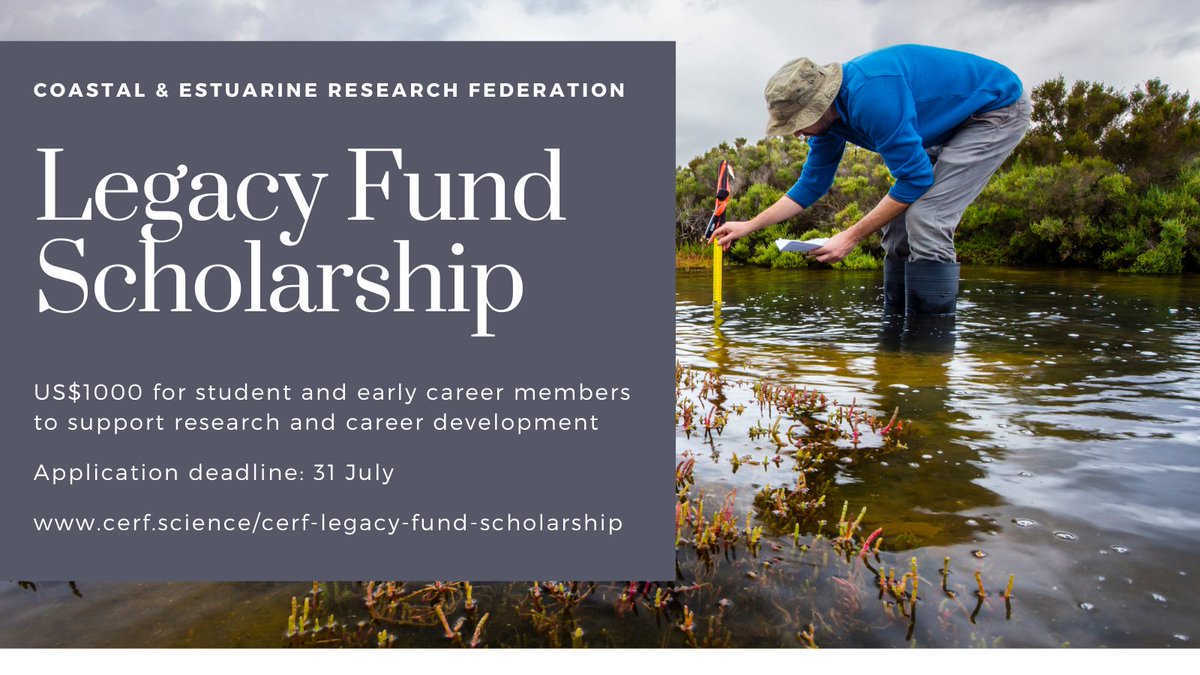 📢ATTENTION CERF STUDENT AND EARLY CAREER MEMBERS! Submit your application to the Legacy Fund Scholarship Program for US$1000 to enhance your research and career development.  Deadline 31 July. Learn more at: cerf.science/cerf-legacy-fu…