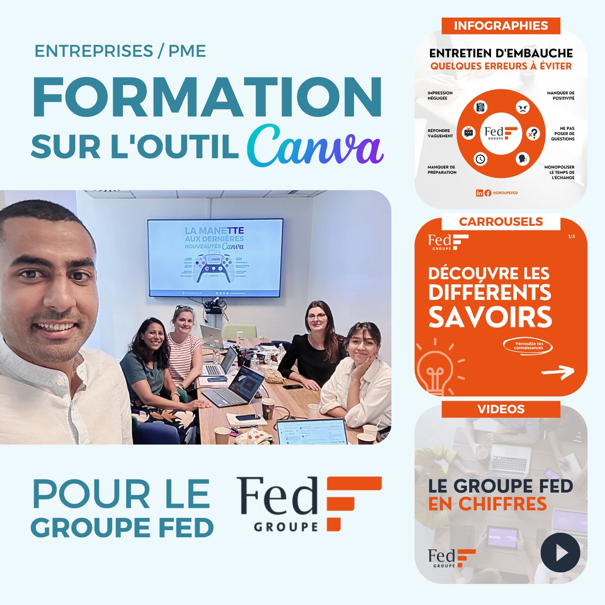 mounirdigital's tweet photo. 🌟 Formation en création de visuels sur Canva pour le Groupe FED ! 🎨
🙏 Merci à l'ensemble des collaborateurs pour leur confiance !
🔗 Programme de la Formation : https://t.co/UewrBE4UCx
#formationCanva #communicationvisuelle #mounirdigital #GroupeFED #Paris #graphisme #canva https://t.co/DJip4m9yxR