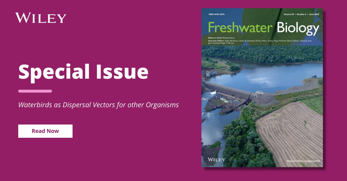 💧📖 Have you read Freshwater Biology's newest Special Issue, 'Waterbirds as Dispersal Vectors for other Organisms'? The new #OpenAccess issue delves into the subject. Don't miss it ➡️ ow.ly/kJ7n50P4eKB @drAndyGreen