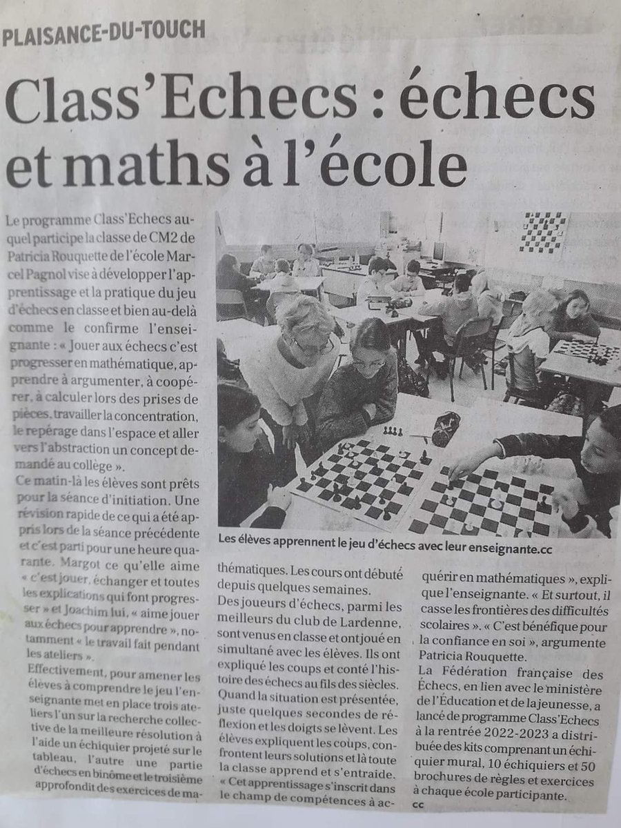 LardenneEchecs's tweet image. Le programme #ClassEchecs dans @ladepechedumidi !