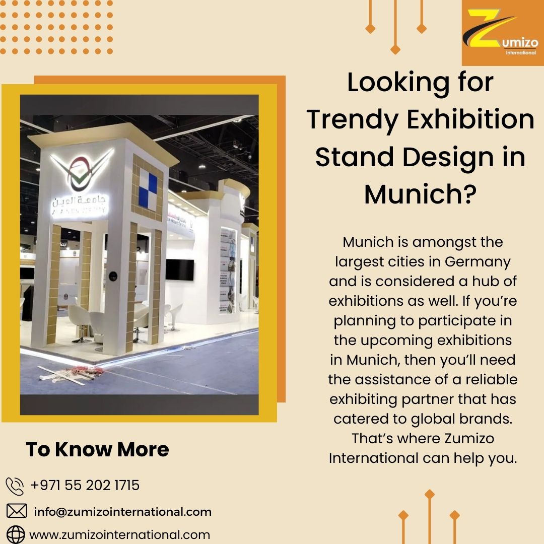EzraZumizo's tweet image. Get Trendy Booths from a Professional Exhibition Booth Builder in Munich Zumizo International is a well-known exhibition stand design company in Munich that provides complete stand design and construction services under one roof, that too at a competitive price. 
#boothbuilder