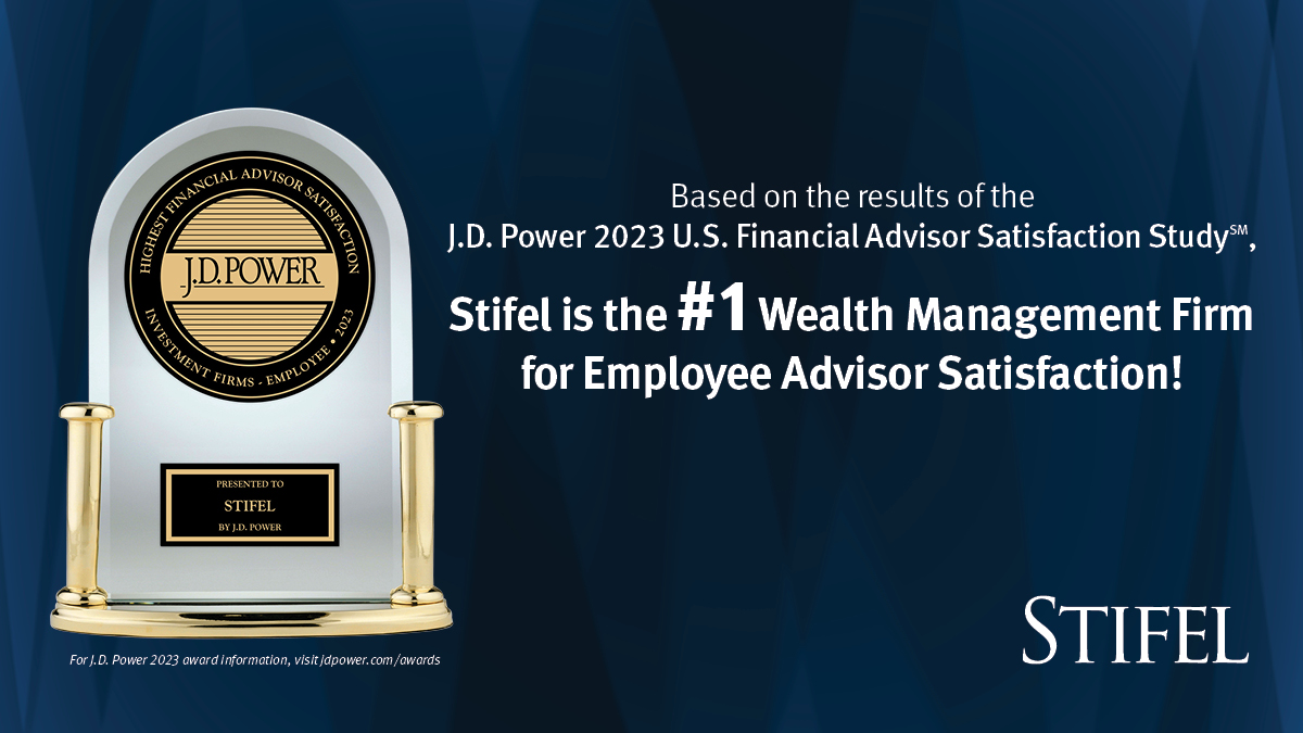 Stifel's tweet photo. We used to be the best-kept secret on the Street. Well, now the secret’s out…

Stifel is the No. 1 wealth management firm for employee advisor satisfaction, based on the J.D. Power 2023 U.S. Financial Advisor Satisfaction Studysᴍ.

For us, this recognition demonstrates what we’ve always known to be true. Stifel is a place where successful advisors can come to enjoy the business again, feel 100% supported, and be free from unnecessary bureaucracy. A client-first, advisor-centric model that leadership has instilled in our culture for over 130 years.

Thank you to all of our dedicated associates who have built Stifel into the firm where success meets success.

Find out why we’re No. 1: https://t.co/iS1ncsneD7