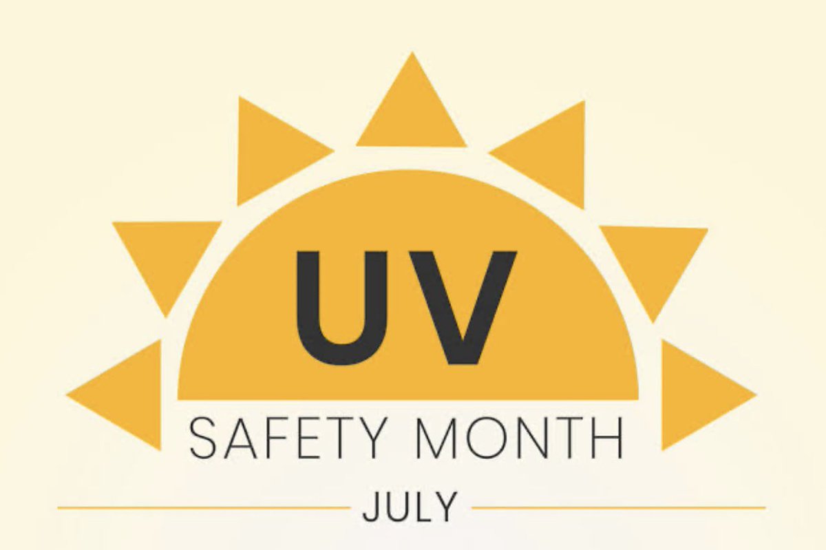 InteractivesNOW's tweet photo. July is UV Safety Month!☀️

It is quite important to protect our eyes &amp; skin from the side effects of #UVrays. 

We should minimize the risks of sun exposure. While sunshine is essential for our body to process Vitamin D, UV radiation can quickly damage our skin.

#UVSafety #July https://t.co/UbrU7k2b4y