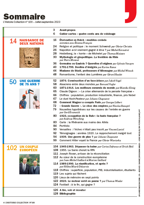 Découvrez le sommaire de ce numéro entièrement consacré aux relations France-Allemagne.