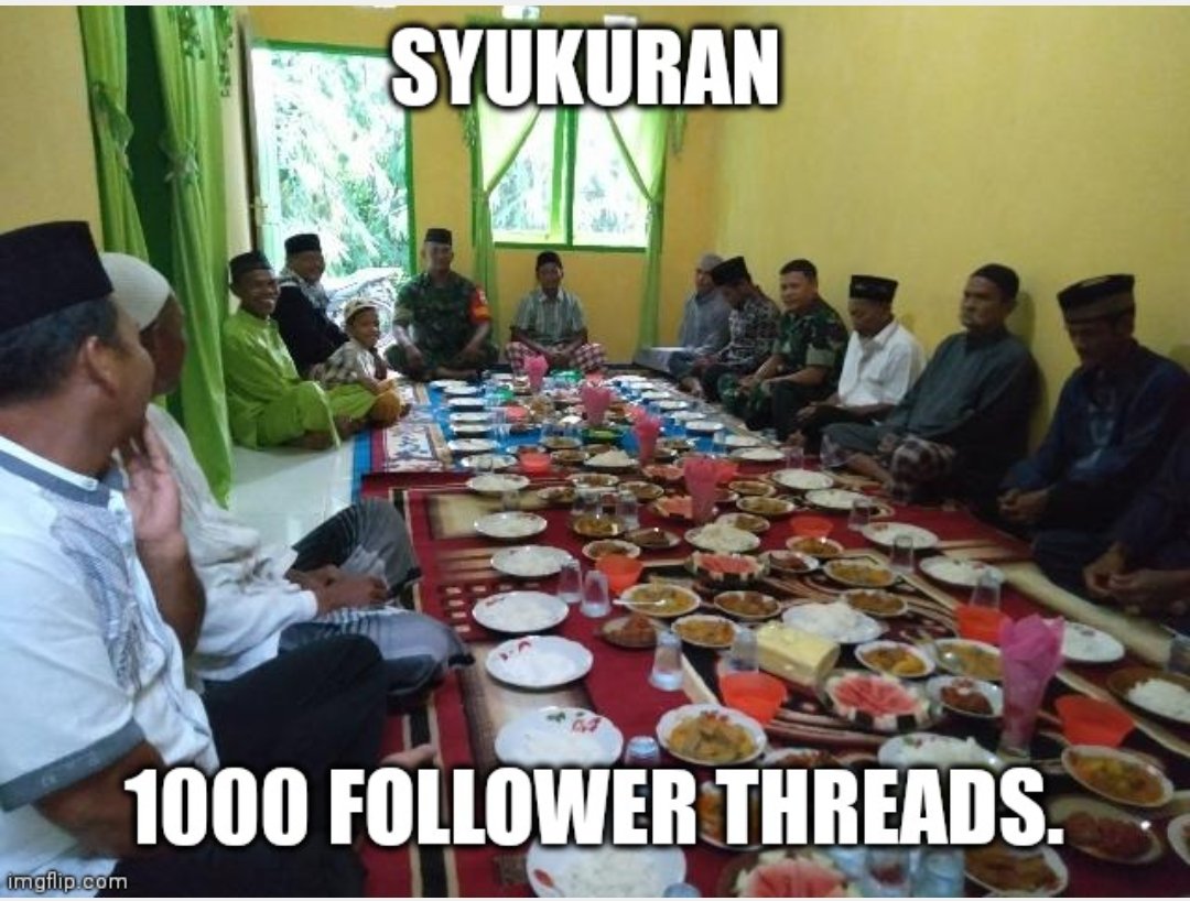 minimal5kata's tweet photo. Syukuran 1000 follower threads, fomo fomo bodoamat yang penting Mark Zuckerberg seneng walau banyak yang bilang enakan Twitter https://t.co/KG3wDGbttv