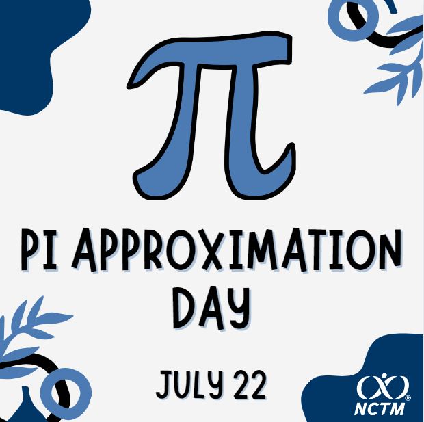 Thanks to Archimedes, we have Pi Approximation Day. Learn more about why 22/7 is the common fractional approximation of pi!  

Check out the mathematics behind this day: bit.ly/PiApproxNCTM  

#NCTM #NCTMResources #iteachmath #mtbos <a href="/NCTM/">NCTM</a> #piapproximationday