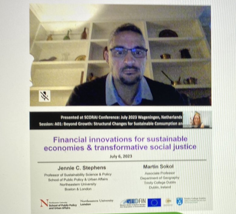Delighted to have co-delivered (online) a joint paper with @jenniecstephens on financial innovations for #sustainable economies &amp; #SocialJustice #ClimateJustice <a href="/SCPConference23/">SCORAI-ERSCP-WUR Conference on SCP 2023</a> <a href="/SCORAI_net/">SCORAI</a> <a href="/SCORAI_EU/">SCORAI_EU</a> #scp23