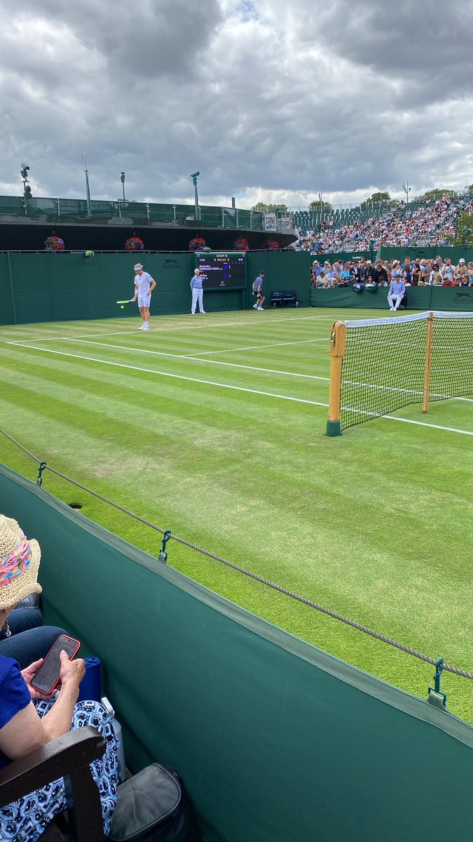 Warming up with some gameplay on court 10.