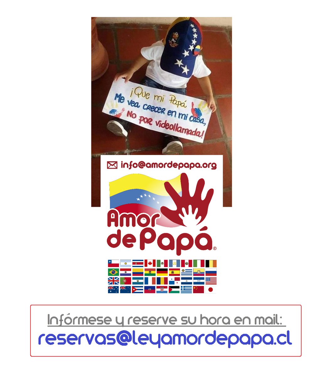 AmordePapa's tweet photo. ¡VAMOS CON TODO! por el MÁXIMO BIENESTAR de nuestros HIJOS

Le esperamos

CAPACITACIÓN ESPECIALIZADA Y PERSONALIZADA ONLINE en #LEYAMORDEPAPÁ

DEFIENDA SUS DERECHOS AL LADO DE QUIENES LA HICIERON REALIDAD

Escríbanos a reservas@leyamordepapa.cl

https://t.co/JvIp16yrbP https://t.co/hngVikpumd