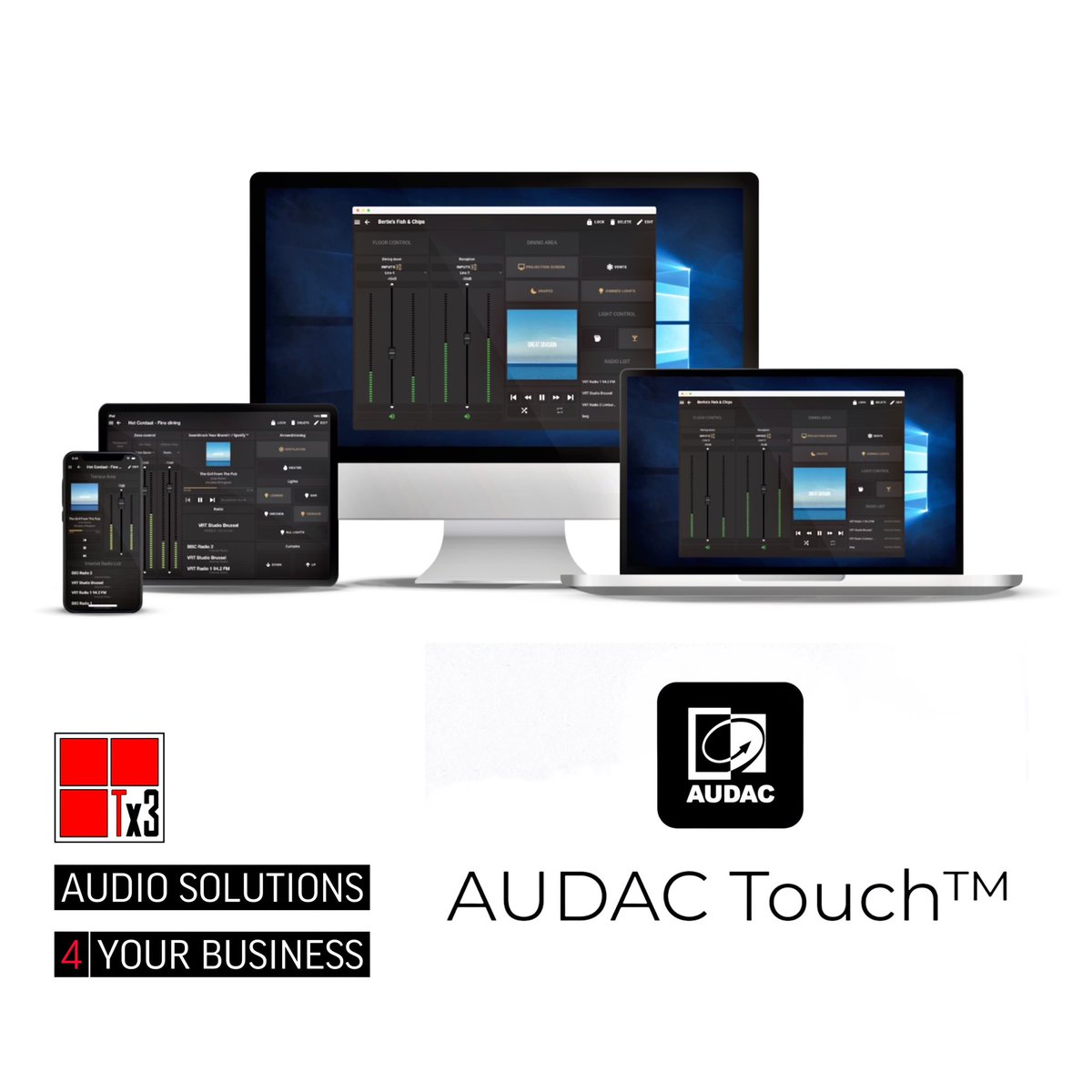 tx3_av's tweet photo. AUDAC Touch™
Amplify sound, simplify control

AUDAC Touch™ completely changes the way an environment can be operated. 

#Audac #vasteinstallatie #proav #CertifiedPartner #Tx3 #België https://t.co/NvM9dAzStD