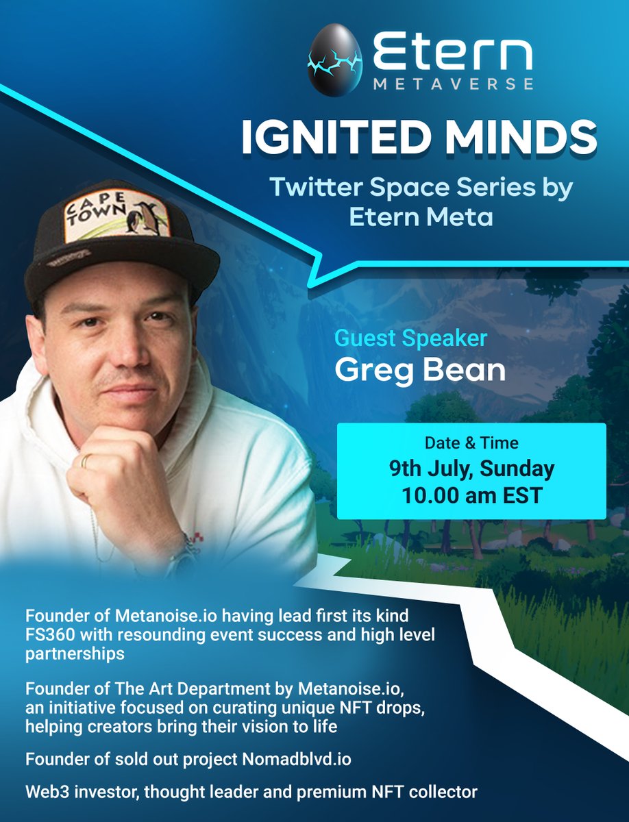 Meet <a href="/Beanstamatic/">beanstamatic — OxSuper — LIKE ME.</a> at <a href="/EternMeta/">Etern (Metaverse)</a> ‘Ignited Minds' Twitter Space 

"The Metaverse and AI revolution begins" - Happening on 9th July, 10am EST

Drop by @ x.com/i/spaces/1zqJV…