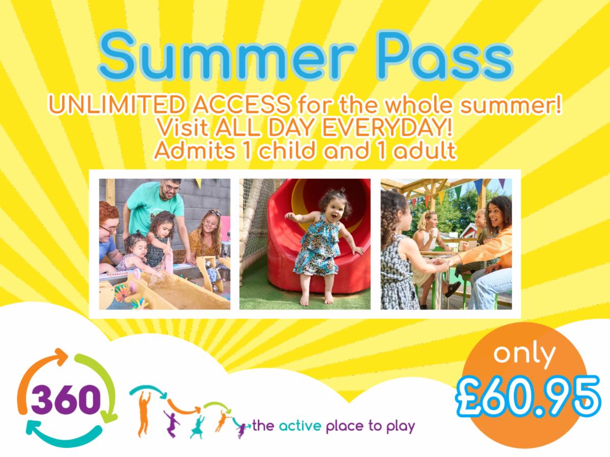 Who wants to enjoy unlimited play this Summer Holidays? No need to book, just come on down and run wild for the day! 

Purchase your Summer Pass today and enjoy unlimited play until September 3rd, at ALL 360 centres 🤩 360play.co.uk/360-play-shop/