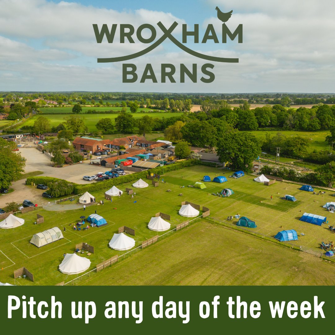 You can now pitch up with your tent any day of the week throughout the summer! Stay with us for at least 2 nights arriving on any day you choose. And enjoy unlimited access to Junior Farm and our Fun Park. Book your pitch today 👉ow.ly/76i550P5aSv