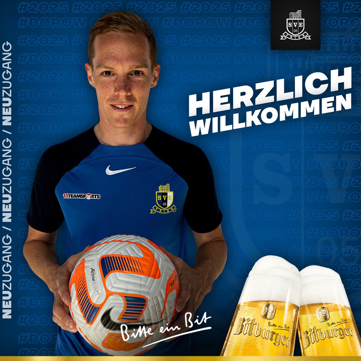 Mit Mittelfeldakteur Jan-Lucas Dorow wechselt ein erfahrener Regionalligaspieler an die Mosel. Er unterschreibt einen Vertrag bis zum 30.06.2025. 

🔵⚫️⚪️
#eintrachttrier
#portaaufderbrust 
#blauschwarzundweiß 
#mirsenndaobei