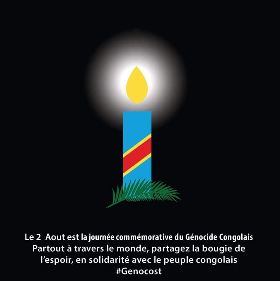 Cette année, l'évènement de commémoration dédié à la sensibilisation sur le génocide congolais et son impact "profond" en #RDC,#Genocost se tiendra le 2 Août prochain.
  
L'événement sera diffusé en ligne tout au long de la journée, avec des rassemblements physiques à #Paris,