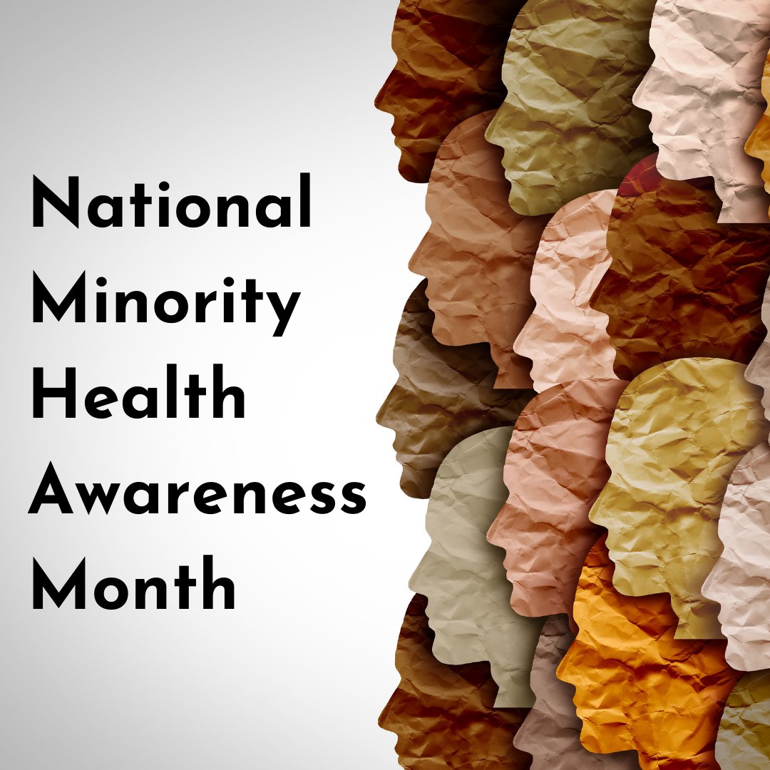 July is National Minority Health Awareness Month. Join us in raising awareness about health disparities, fostering inclusivity, and promoting equitable healthcare access for all. #MinorityAwarenessMonth #HealthEquity