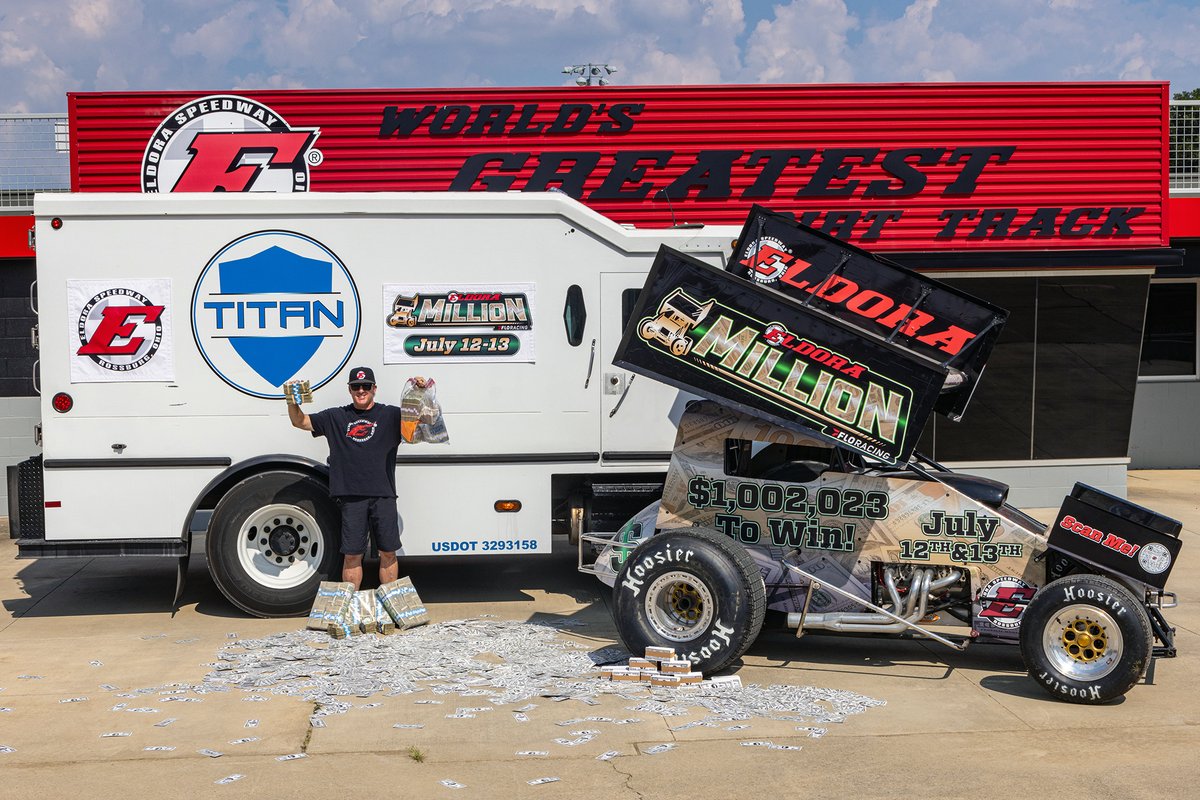 EldoraSpeedway's tweet photo. 1⃣WEEK TO GO!

Track owner @TonyStewart is ready to hand over $1 Million next Thursday night🤑

So who will take the money? You can check out the current #EldoraMillion entry list at the following link.

The early entry deadline is 11:59 PM Friday.

>>> https://t.co/P58PREjmM0