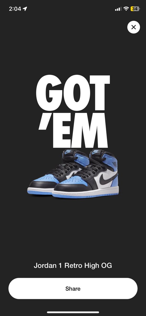 MookieFinesse's tweet photo. @SnkrsStock got one noti so far https://t.co/F2aKPvyHV3