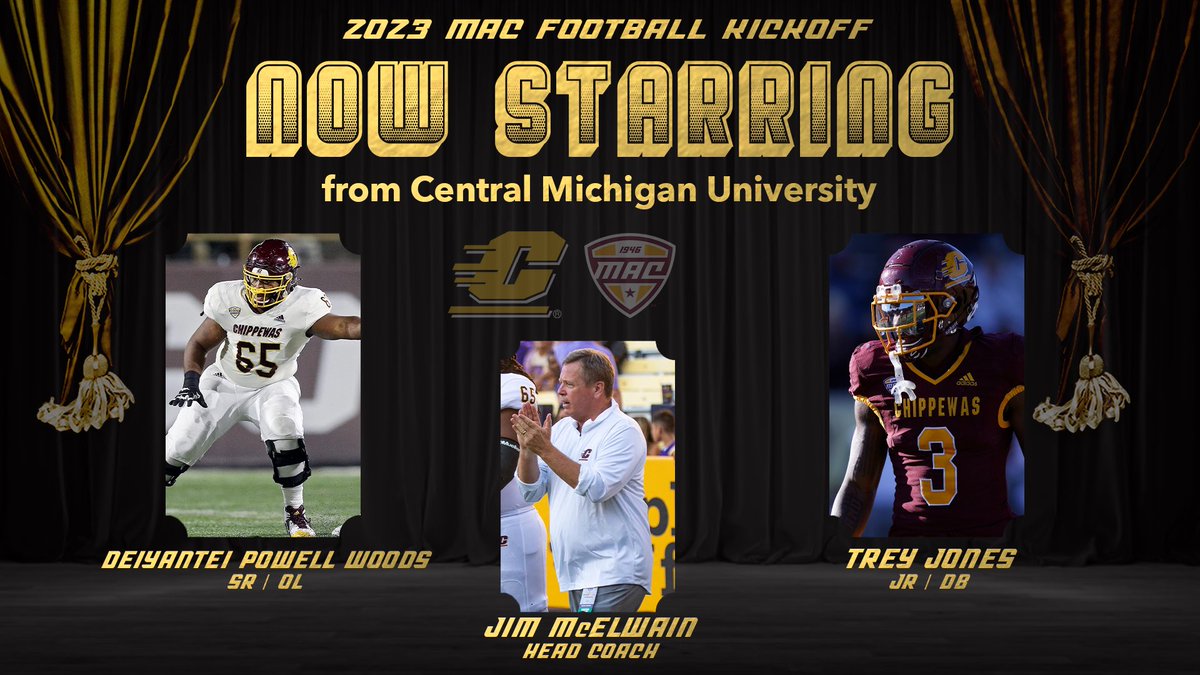 Attending the 2023 MAC Football Kickoff for <a href="/CMU_Football/">Central Michigan Football</a>! 

#FireUpChips | #MACtion