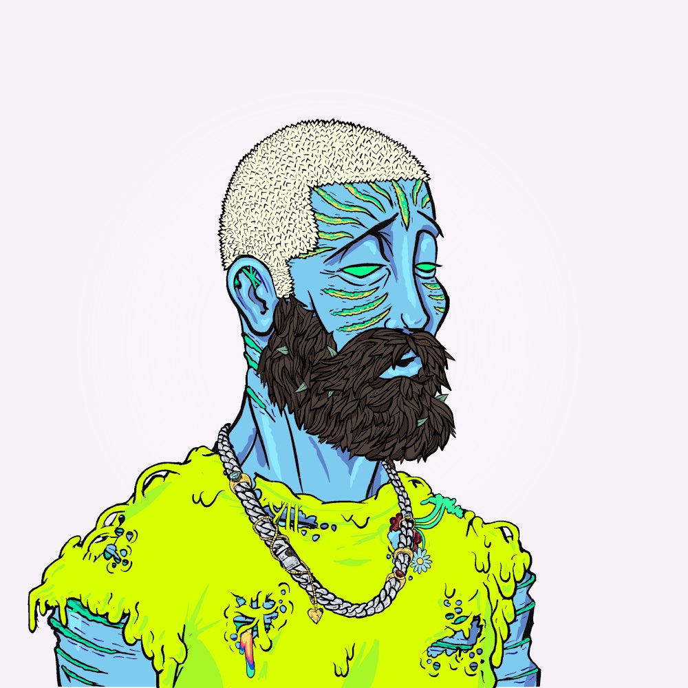 CryptoBullStonk's tweet image. I like DeArt. 

Reading @jonnydegods thread recently about the theory behind the incredible @DeGodsNFT art got me thinking more about the unbelievable combos on some DeGods.

Decided to add this insane piece today via @manojdegoats 

The colour way speaks for itself. Beautiful.