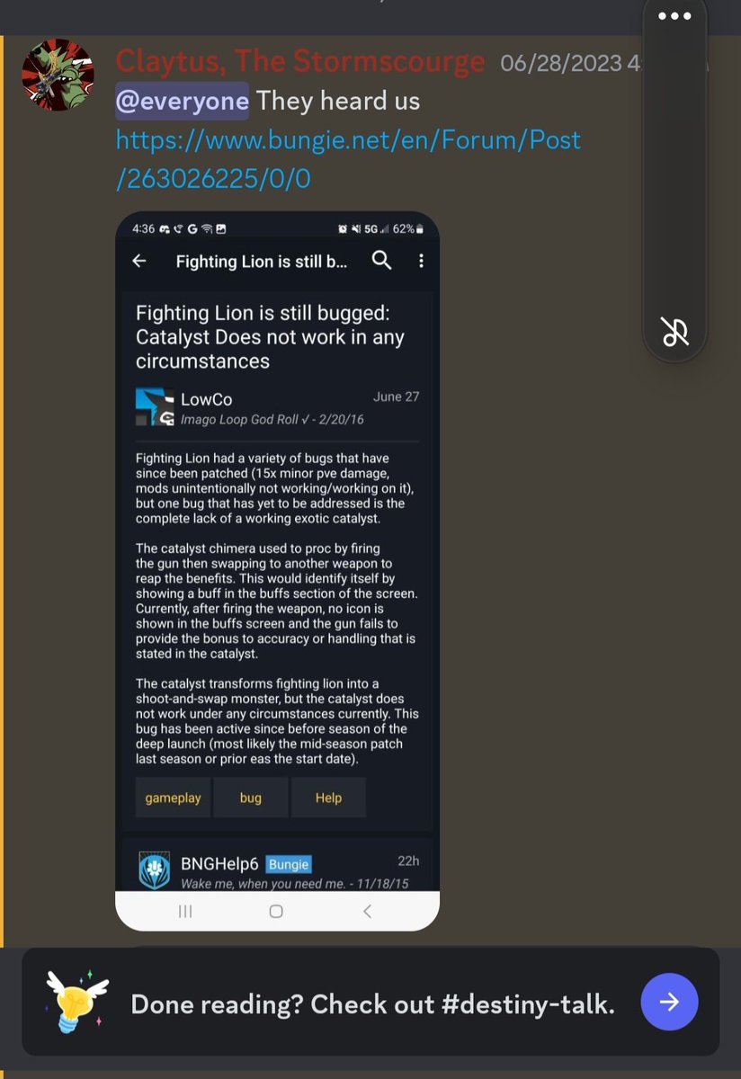 Lowcorpse's tweet photo. Fighting Lion Users Rehoice! We were heard. #Destiny2 #fightinglion https://t.co/7MvPLAh7pC