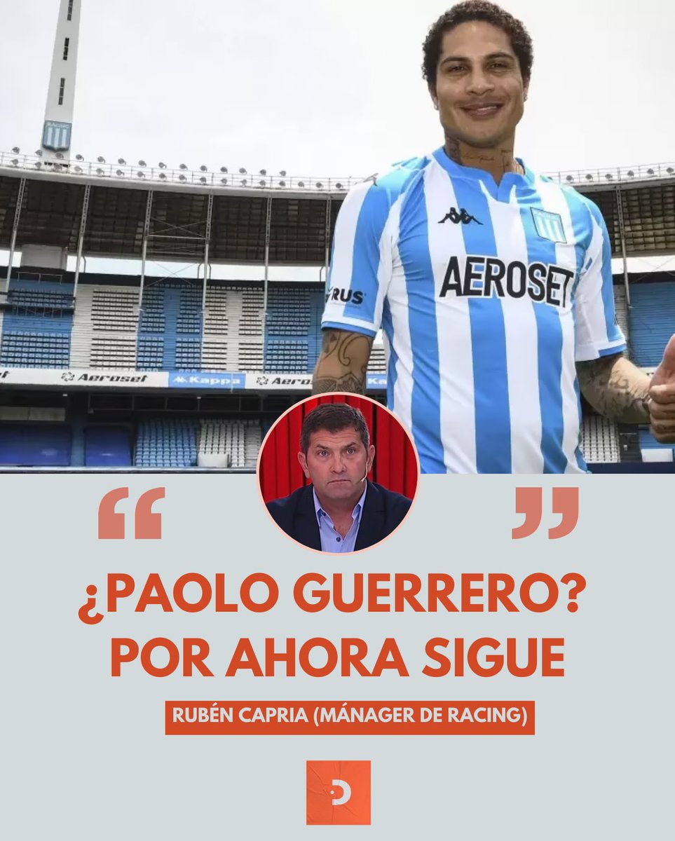 DeReboteok's tweet photo. 🗣️ “Por ahora sigue” afirmaba Ruben “Mago” Capria sobre la continuidad de Paolo Guerrero hace apenas 3 días en @espnfutbolarg.

❌📄 Hoy el delantero peruano rescindió su contrato con #Racing luego de 6 meses en el club y es agente libre. https://t.co/WxzEGU3qot