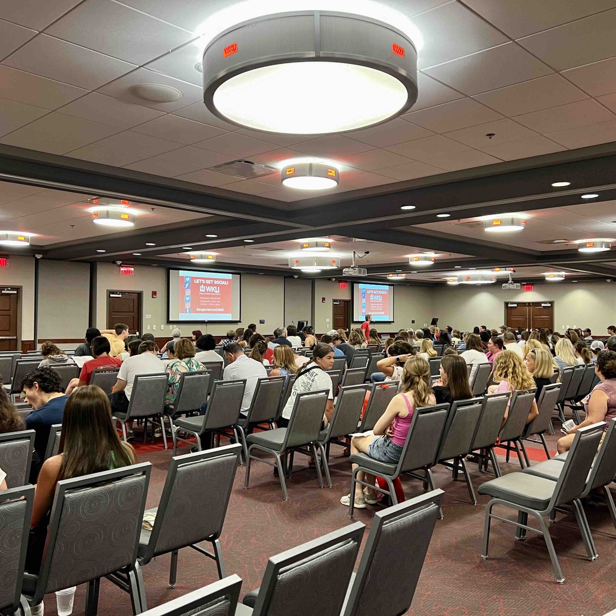 CHHS_WKU's tweet photo. We love welcoming future Hilltoppers to campus! It’s a great day to share our WKU spirit at Head for the Hill! #experienceCHHS https://t.co/FOcs8oVYPK