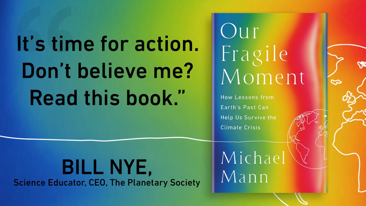 Much appreciated praise for #OurFragileMoment from the great @BillNye! (book due out Sep 26 via @Public_Affairs/@Hachette; pre-order here: hachettebookgroup.com/titles/michael…)