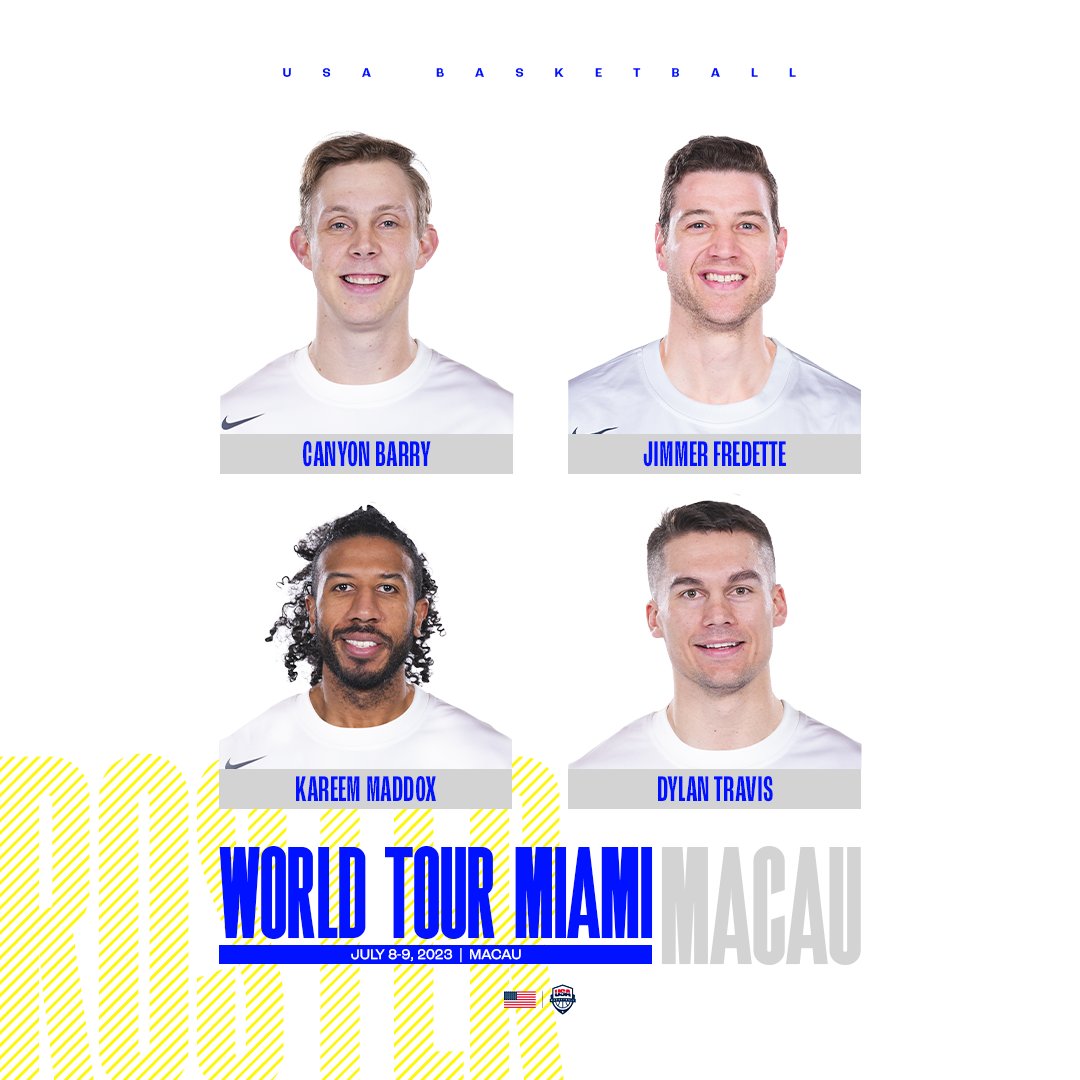 The 🌴 Miami squad to play #3x3WTMacau this weekend! 2:55 am ET vs 🇱🇹 Raudondvaris 4:45 am ET vs 🇨🇳 Wuxi Watch on YouTube.com/FIBA3x3