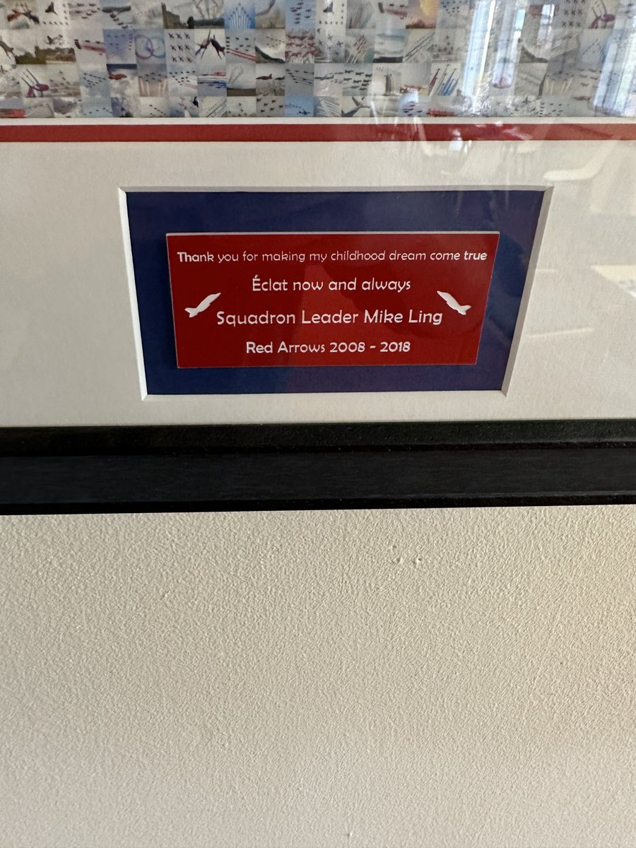 Mike Ling (@mikelingpilot) on Twitter photo A cheeky visit to the <a href="/rafredarrows/">Red Arrows</a>’ new home. Nice to see my leaving gift on the wall in the crewroom 😃 A cheeky visit to the <a href="/rafredarrows/">Red Arrows</a>’ new home. Nice to see my leaving gift on the wall in the crewroom 😃