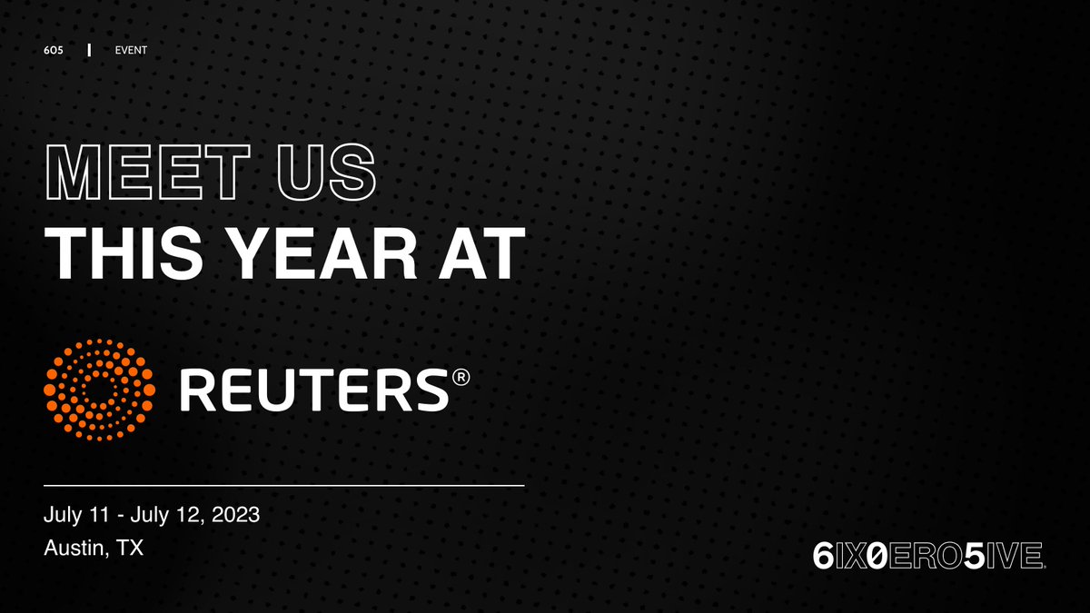 605 | An iSpot Company (@605data) on Twitter photo We're thrilled to attend the <a href="/ReutersMomentum/">Reuters MOMENTUM</a> flagship AI event in Austin, TX, from July 11-12 next week! We're looking forward to a conversation that will be nothing short of transformational!
See you there :) events.reutersevents.com/momentum We're thrilled to attend the <a href="/ReutersMomentum/">Reuters MOMENTUM</a> flagship AI event in Austin, TX, from July 11-12 next week! We're looking forward to a conversation that will be nothing short of transformational!
See you there :) events.reutersevents.com/momentum