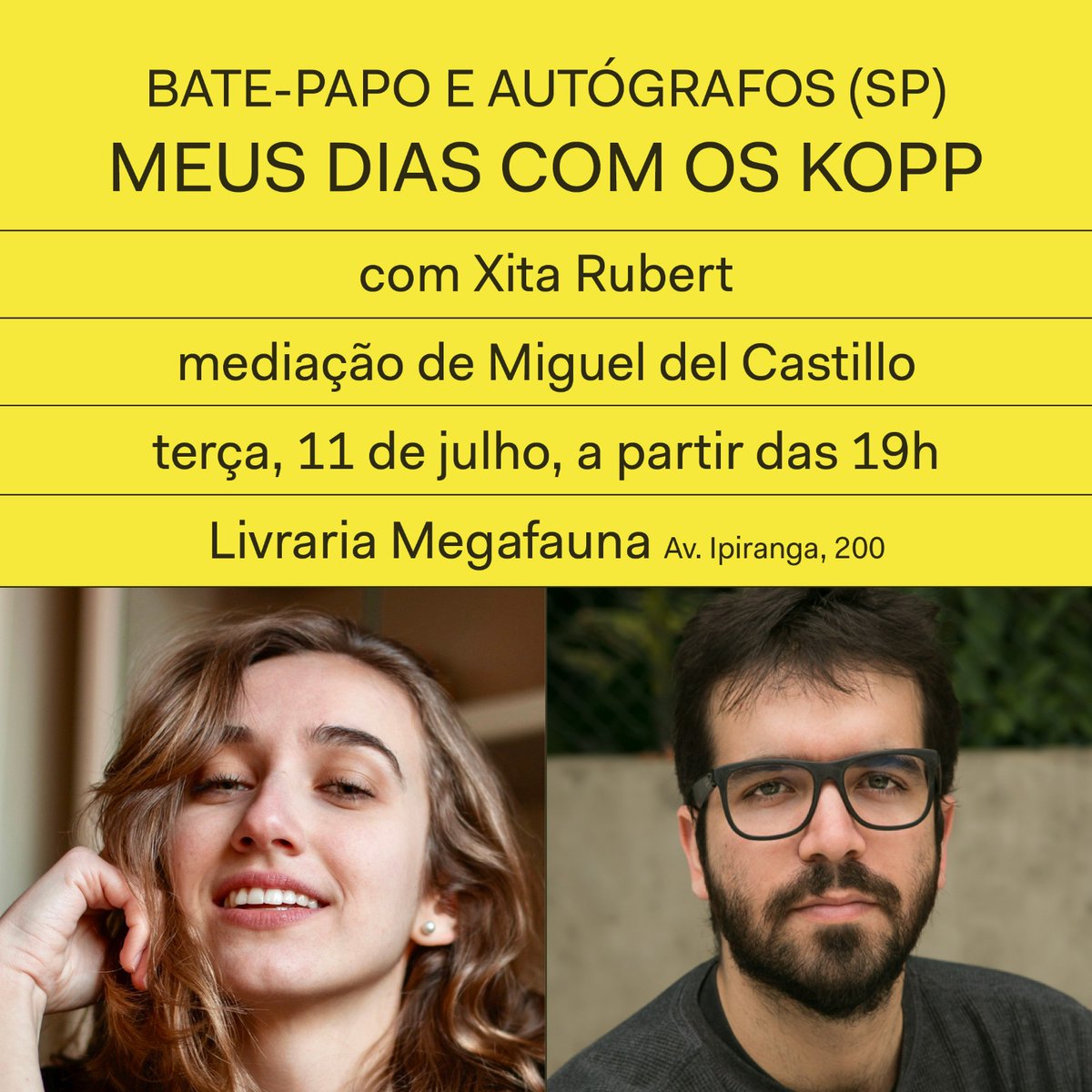 Este mês de julho estarei no Brasil lançando “Meus dias com os Kopp” (trad. @menezeselisa). First stop: São Paulo. Venham! ✈️✨