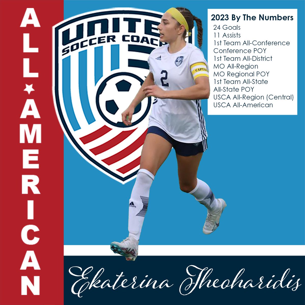 LNEagleWSoccer's tweet image. This is the last of the 2023 honors, Congratulations to @ekaterinatheo for being only the 2nd player in LNHS women's soccer history to be selected as a USCA  All-American!  Truly well deserved and a fitting conclusion to our amazing 2023. So proud of you!! bit.ly/43f1tG8