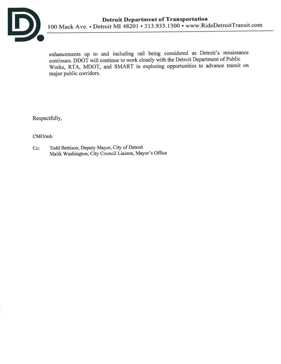CMAWCalloway's tweet image. If I were Reimagining transit in the City of Detroit, it would include more than just 0.3mi of Dedicated Bus Lanes but ALSO the WILL to step in the future and build a Light Rail system to connect our residents.