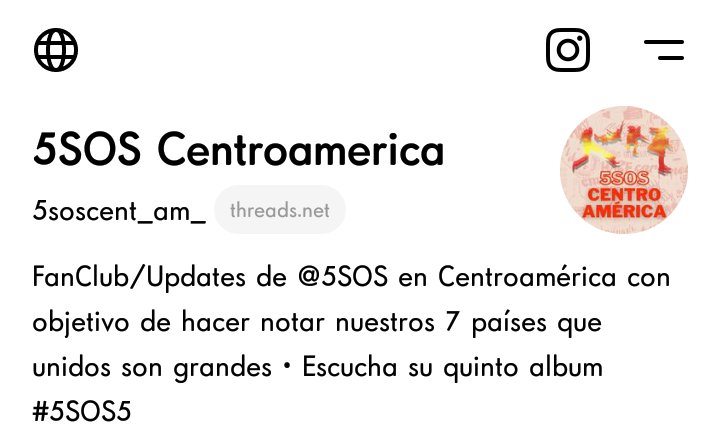 5SOSCent_am's tweet photo. 🚨| ¡5SOS Centroamérica ya está en Threads!

¡No olvides seguirnos para no perderte de nada!
—  https://t.co/FXQMV1Se7h https://t.co/iLBeYFa26I