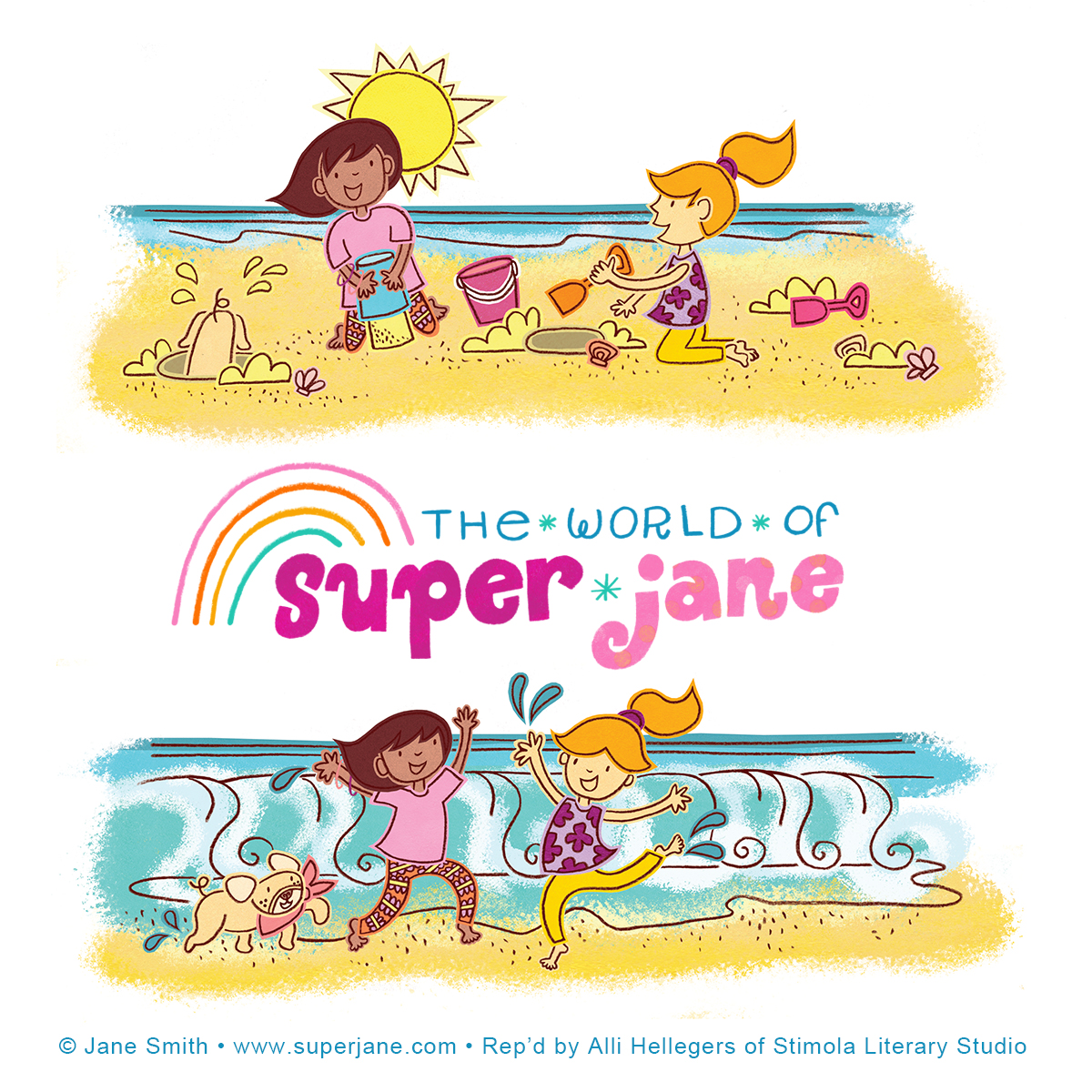 SuperJaneArtist's tweet photo. Hi #ArtDirectors! Happy #KidLitArtPostcard Day! I'm Super Jane Smithβthe award-winning #authorillustrator of 9 #childrensbooks & these sweet little beach spots R from my #picturebook #HelloNewHouse! πππ
β’ #Portfolio link in bio
β’ Rep'd by @allidhellegers of @StimolaLiterary https://t.co/HdOfzwpQkt