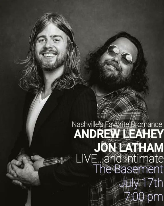 Playing a cool show with my childhood friend it took mec30 years to meet @AndrewLeahey . We will play songs and discuss things at @TheBasementNash July 17. Tickets available now