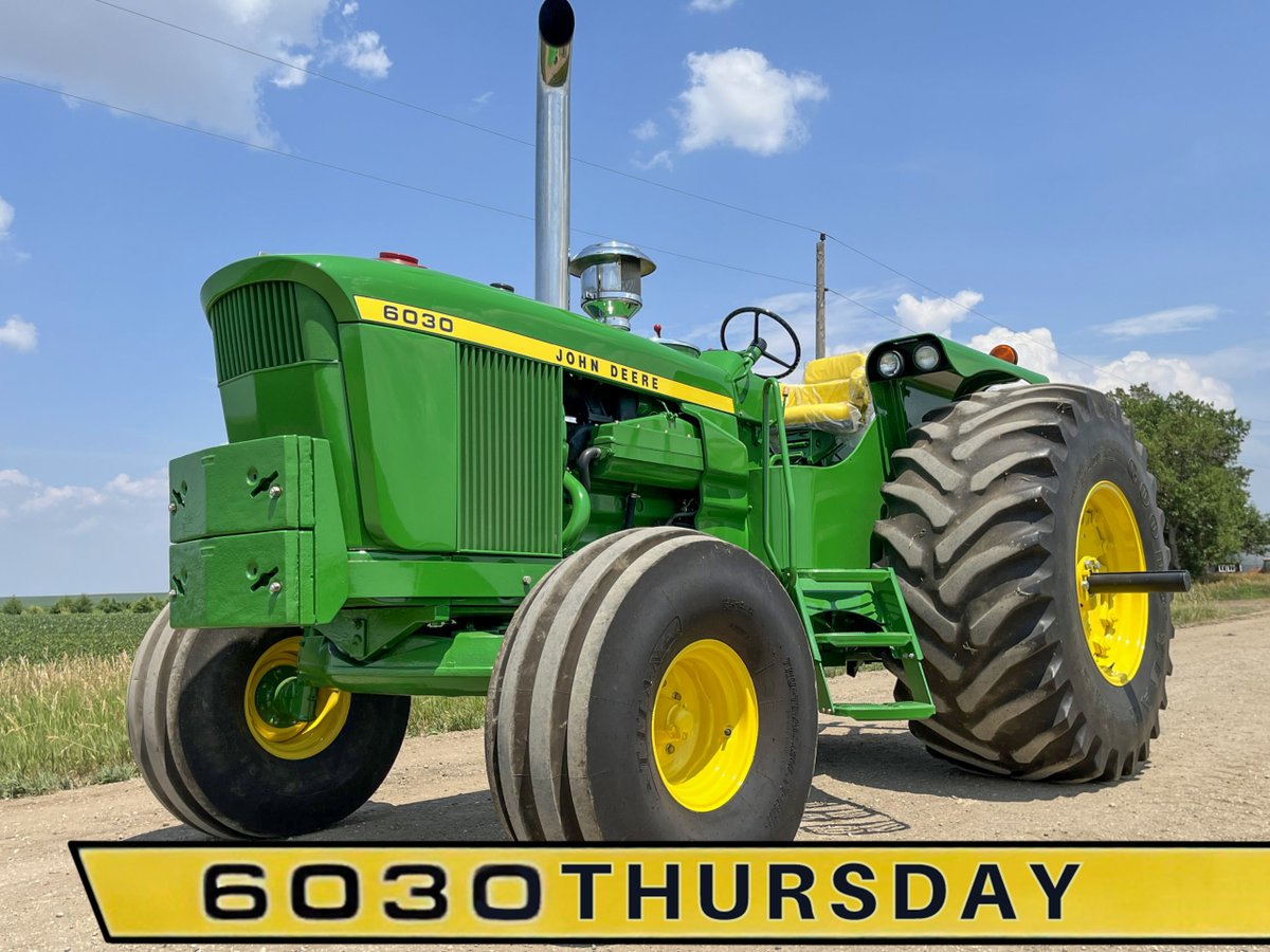 TractorZoom's tweet photo. It's 6030 Thursday. Tell the others.

This one sells at a Westra Auction retirement auction in South Dakota on August 3. Details and more photos here: https://t.co/3Bx6q92n1C 
#agtwitter #johndeere #muscletractor #retirementauction https://t.co/PKhIpOApr2