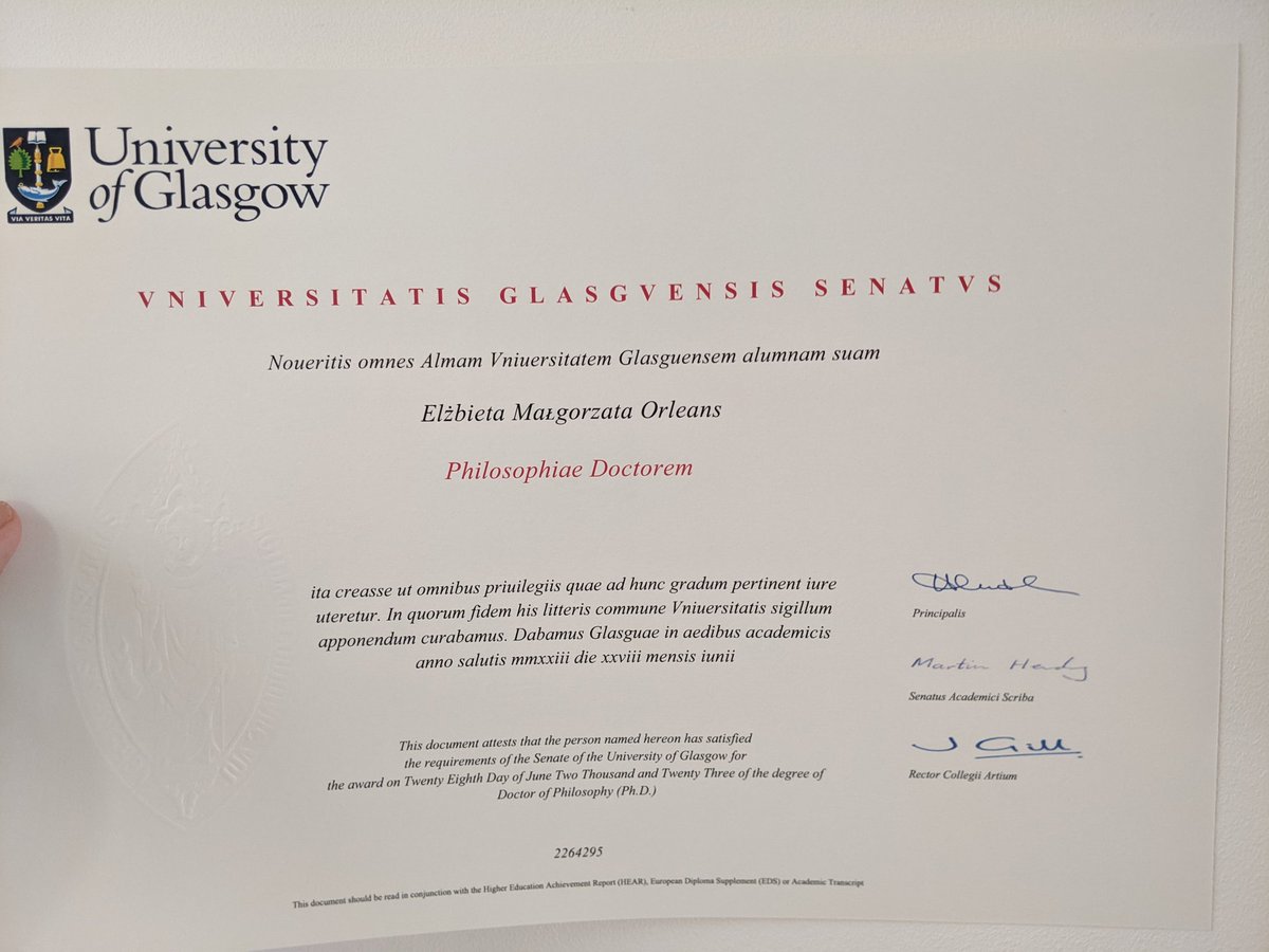 It's official. Many thanks to all who helped me during this most difficult (so far) journey. Especially to my wonderful supervisor Professor Louise Harris for being most generous, thoughtful and inspiring guide and friend. The best teacher 👑 @Dr_Weez