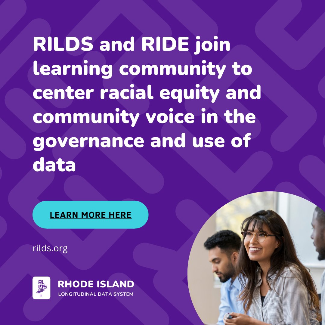 In partnership with <a href="/RIDeptEd/">Rhode Island Department of Education (RIDE)</a>, RILDS has been selected to participate in <a href="/AISP_Penn/">AISP</a>'s Equity in Practice Learning Community. We look forward to collaborating with other participants and learning more about centering racial equity in our data integration efforts.