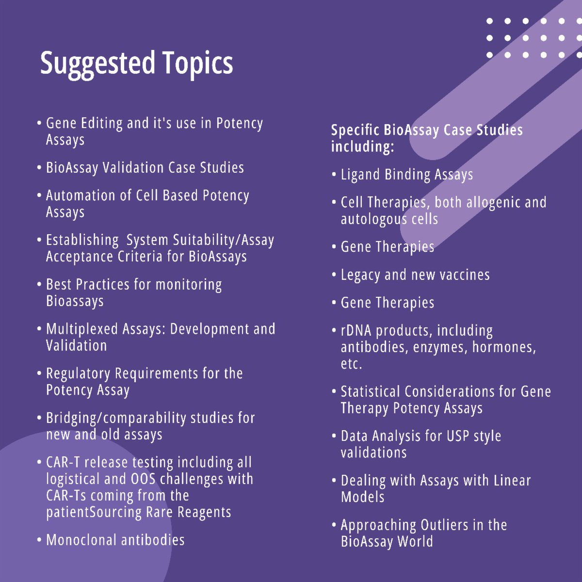 BEBPA's 2024 US Bioassay Conference is now accepting abstracts! Submit online at bebpa.org/abstracts/ by August 30th, 2023 to be included in this years conference.