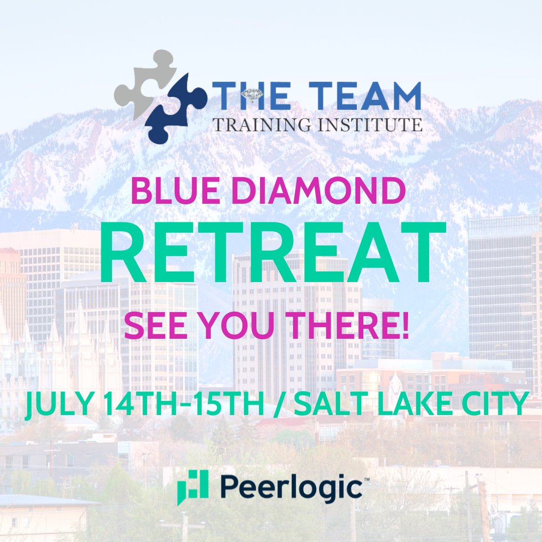 We are thrilled to announce that Peerlogic will be attending The Team Training Institute Blue Diamond Retreat, a prestigious members-only event, taking place in Salt Lake City from July 14th to July 15th! 🎉