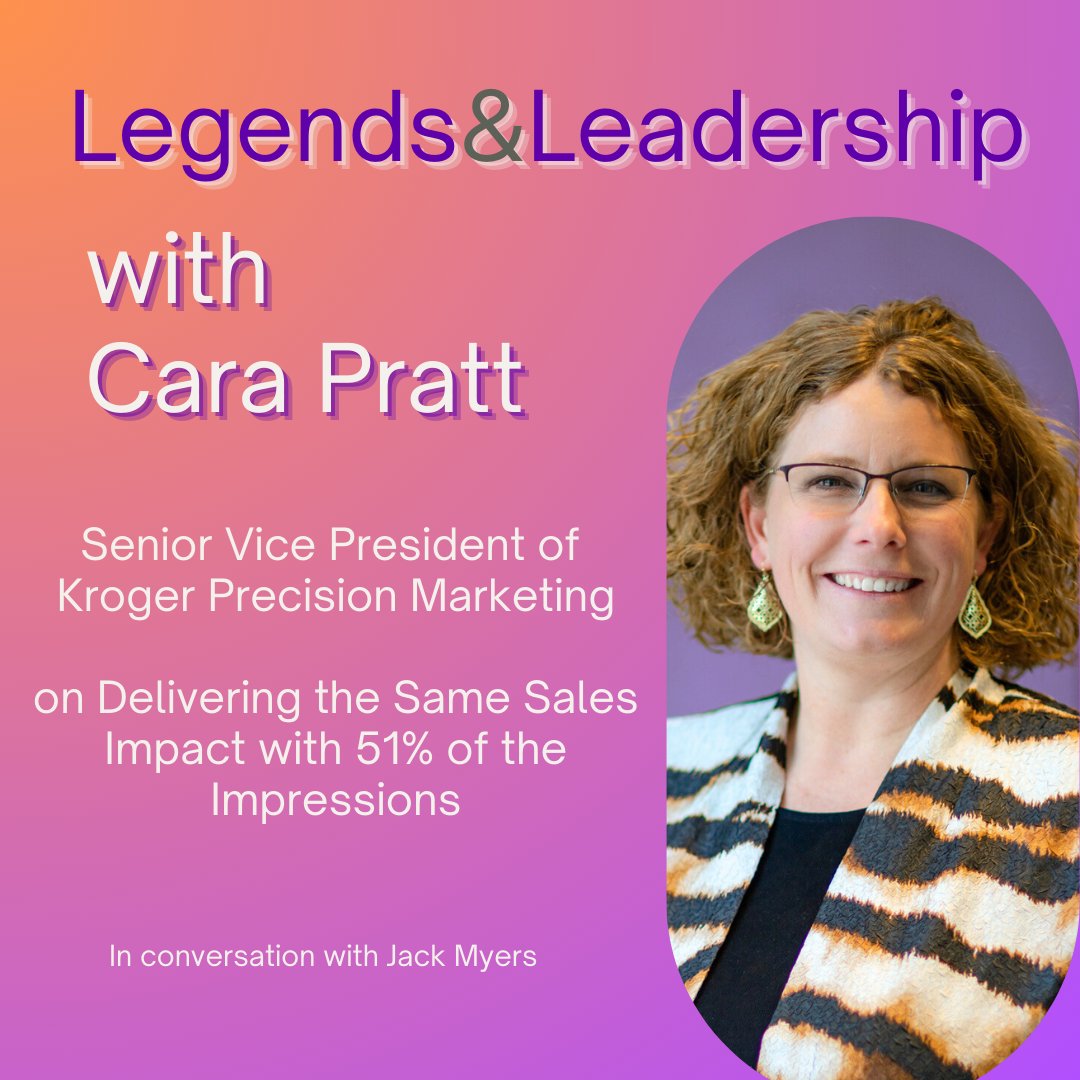 Watch the latest Legends & Leadership with @JackMyersbiz and Cara Pratt, Senior Vice President at Kroger Precision Marketing powered by @8451group. Available on MediaVillage.org and at MediaVillage Podcasts on YouTube. youtube.com/watch?v=0PIQiK…
