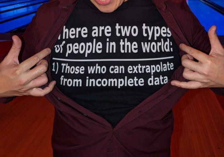 DrEricDing's tweet photo. There are two types of people in the world:

1) those who can extrapolate from incomplete data…

Full photo:
https://t.co/JMyzDxgX7t https://t.co/pKaj0yPdhy
