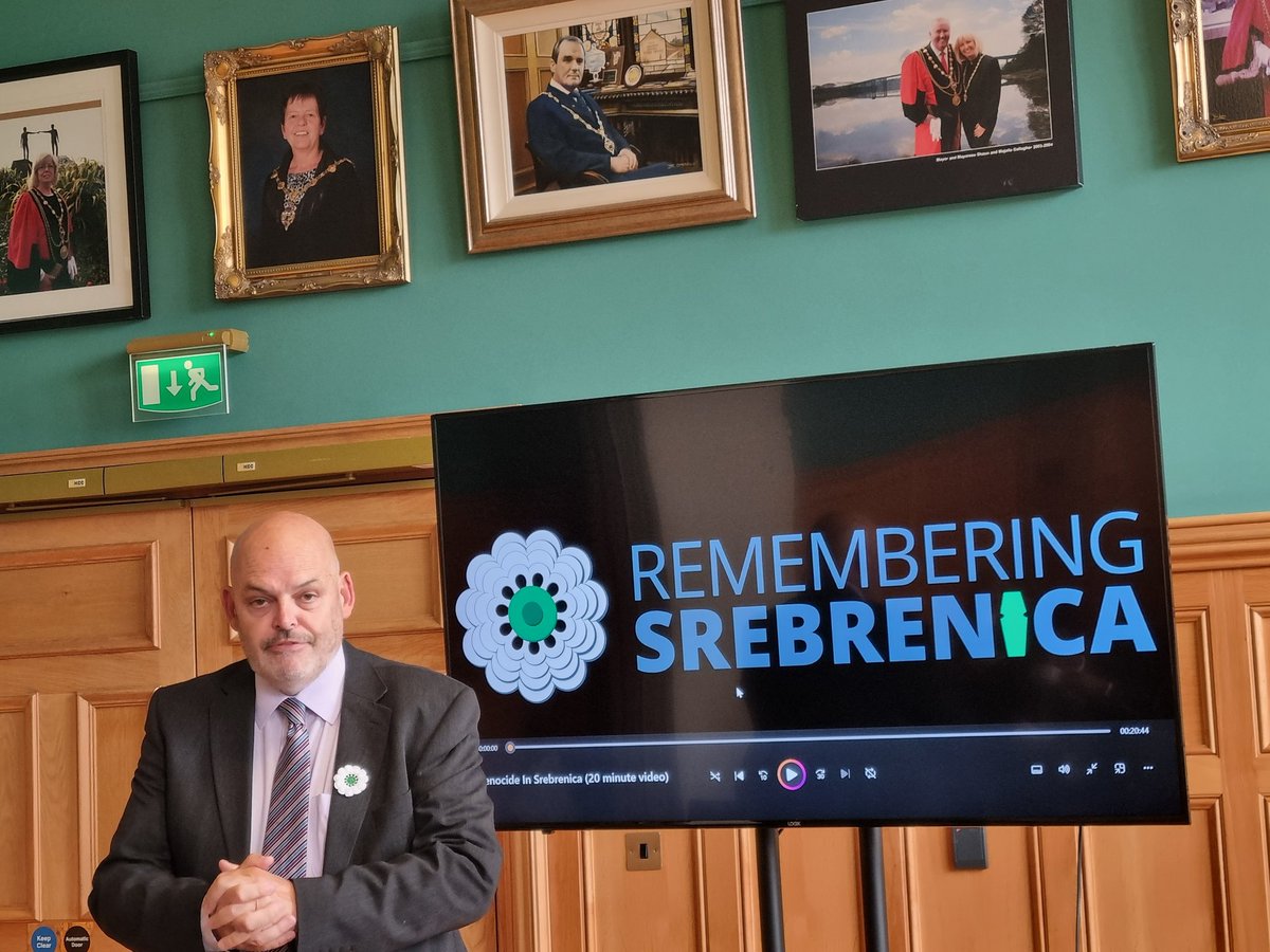 YouthActionNI's tweet photo. Privileged to attend a tree planting ceremony for victims of the #Srebrenica genocide at St Columb’s Park House. The event was followed by the showing of a short film at @dcsdcouncil Guildhall. @RemSrebNI https://t.co/H52ZX8XeB3