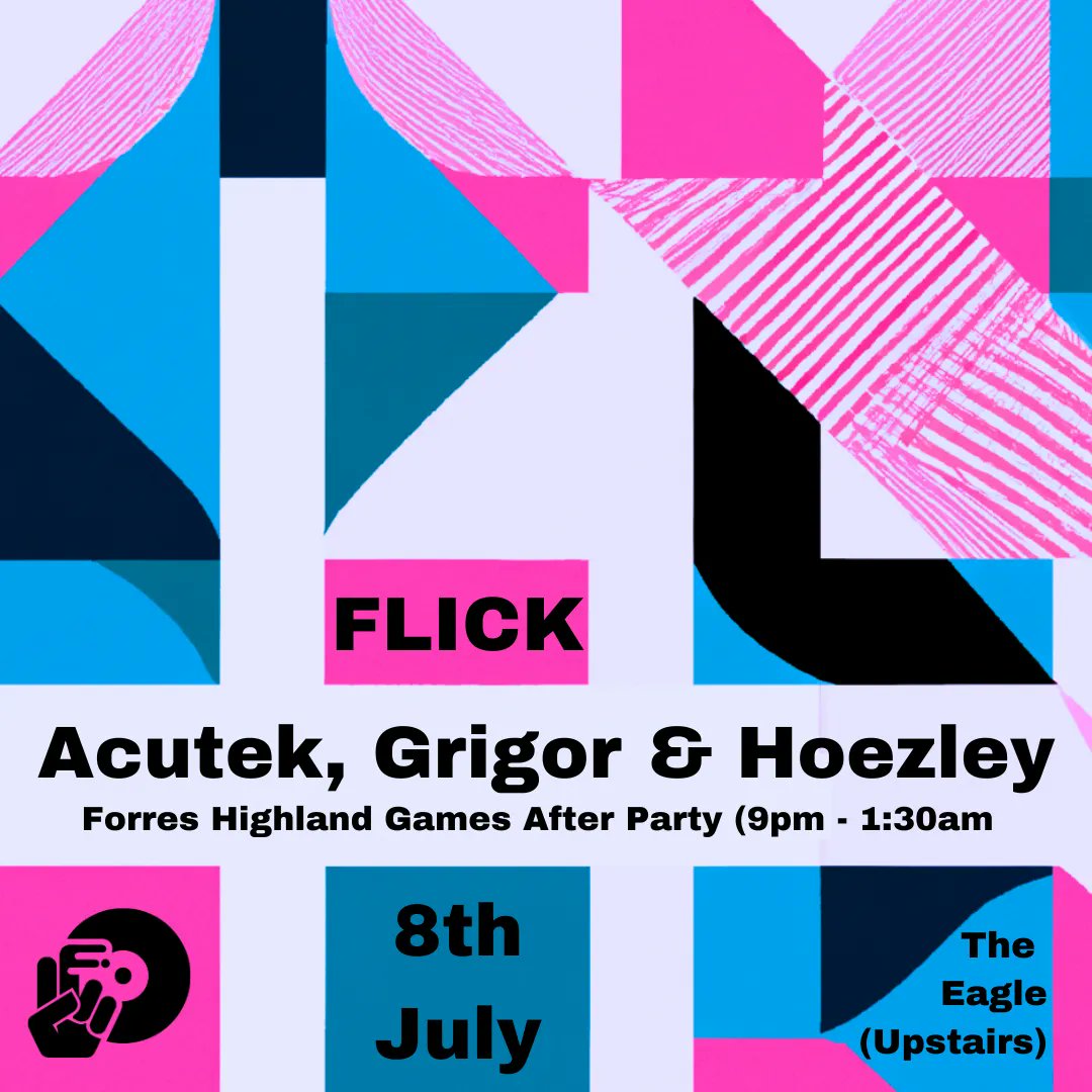 Roll on Saturday when FLICK returns. We've not had a gig in Forres since December and can't wait to get back behind the decks. @Grigor1872 & @grant_broadley joining the line up.