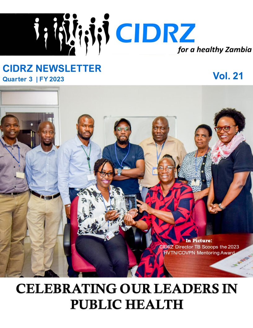 Follow the link below to download the latest edition of the CIDRZ #Newsletter. In this edition, you will find highlights of CIDRZ activities in the 3rd quarter of FY 2023.

cidrz.org/vol-21-cidrz-n…