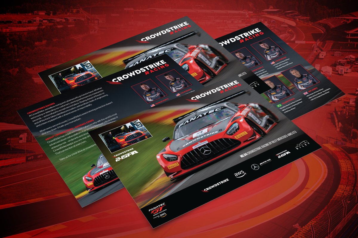 Amazing trip to Spa Francorchamps last week. Super proud to collaborate with the folks at @crowdstrikeracing on their autograph cards and giveaway collateral. @crowdstrikeracing 
___
#graphicdesign #motorsports #24hspa #crowdstrike24hoursofspa
