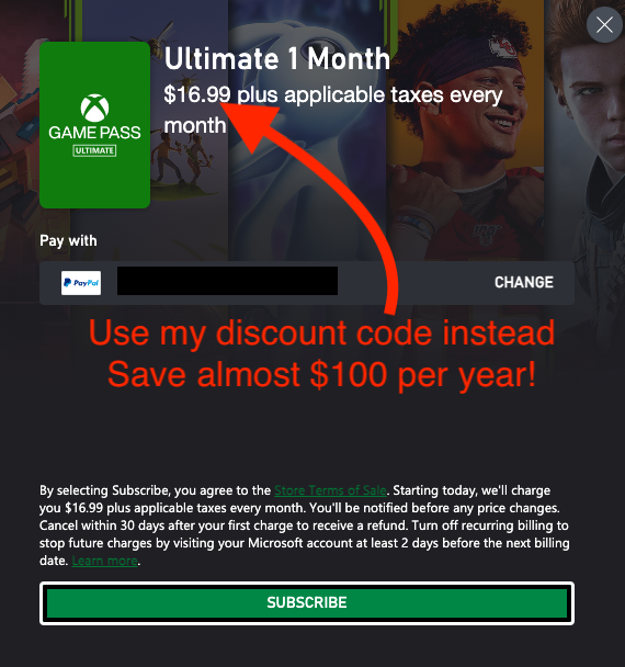 You can currently change your Xbox Game Pass Ultimate subscription